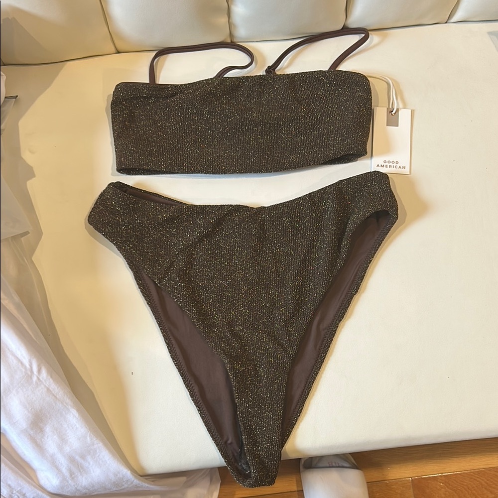 NWT Good American Brown Bikini Set